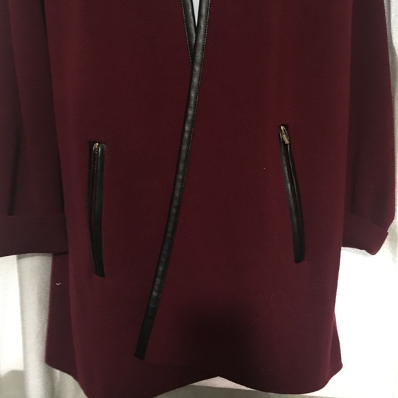 NWT $89 Charter Club Womens Cardigan Oversized black vegan trim - Picture 3 of 5